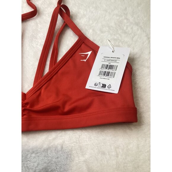 Gymshark Womens Minimal Sports Bra M Light Support Red NWT - Picture 4 of 8